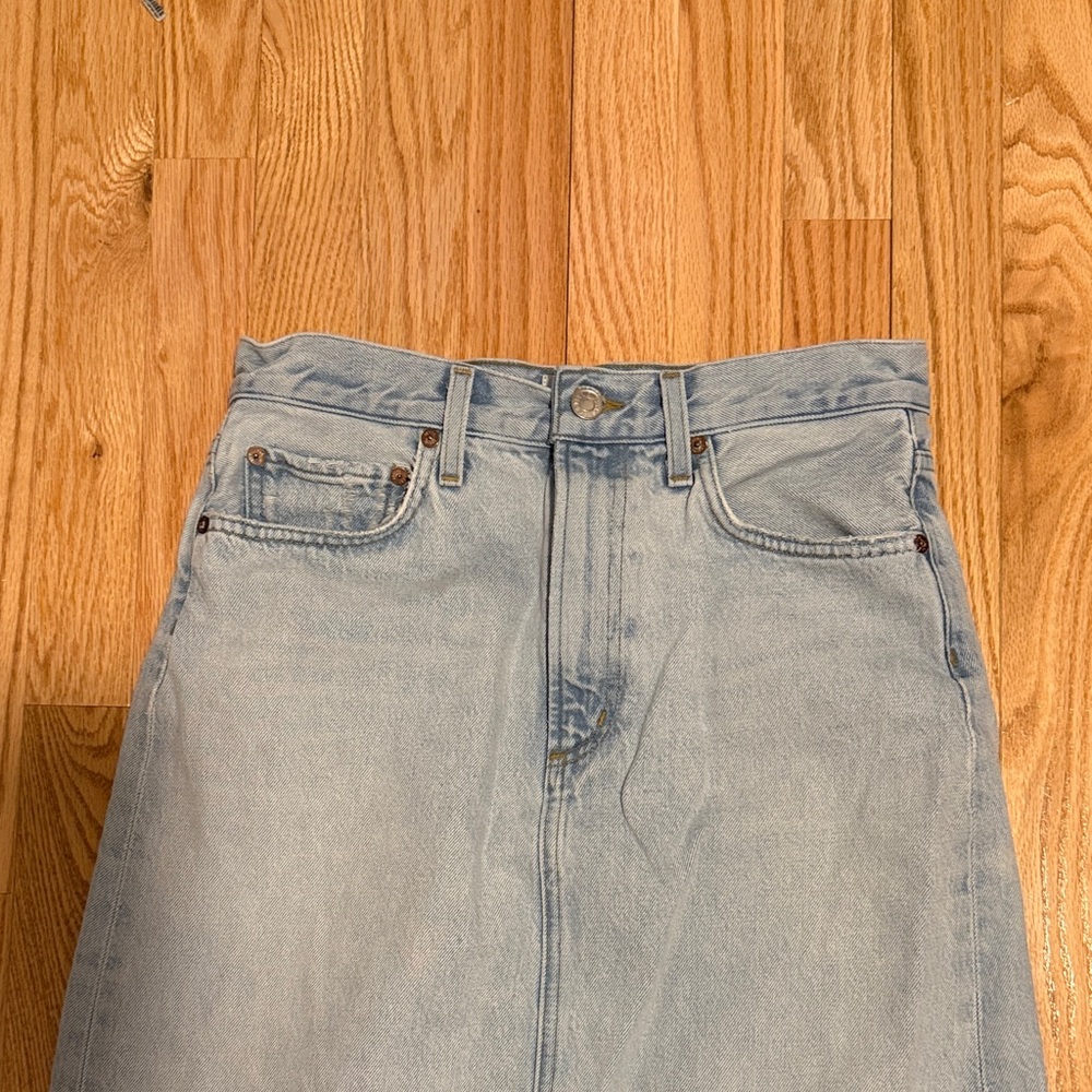 Agolde Sky Blue Denim Skirt